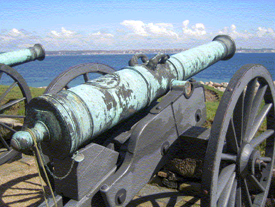 Gammel kanon, der endnu bruges på Kronborg i Helsingør
